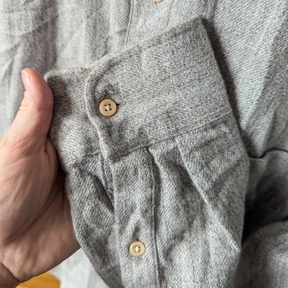Men's Madewell Perfect Fit Button Up Flannel Shirt Gray Long Sleeve Cotton - M - Picture 7 of 13